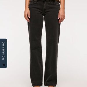 Abercrombie & Fitch Women's Low Rise 90s relaxed black denim